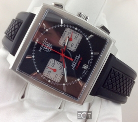 TAG Heuer Monaco Stainless Steel Chronograph Rubber CAW2114.FT6021