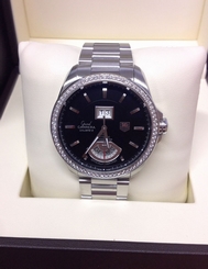 Tag Heuer Grand Carrera WAV5115 GMT - Diamond Bezel - Black Dial - B&P - 2014