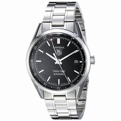 TAG Heuer Men's WV2115.BA0787 Carrera Calibre 7 Twin Time Automatic Black Dial S 760643097774