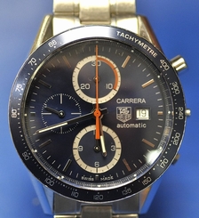 TAG HEUER CARRERA CV2015 CALIBRE 16 CHRONOGRAPH AUTOMATIC S/S WATCH 41mm AS IS