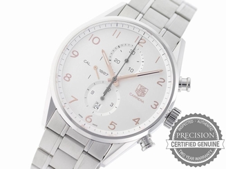 TAG HEUER CARRERA CAR2012 AUTOMATIC SILVER DIAL CHRONOGRAPH CAR2012.BA0796