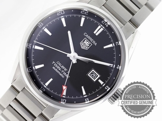TAG HEUER CARRERA WAR2010 AUTOMATIC TWIN-TIME BLACK DIAL GMT WAR2010.BA0723 7612533107755