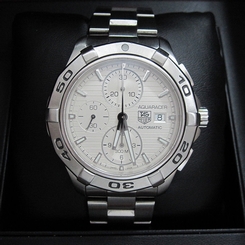 TAG HEUER Aquaracer CAP2111 BA0833 Men's SS White Automatic Watch Pre-Owned 760643138378