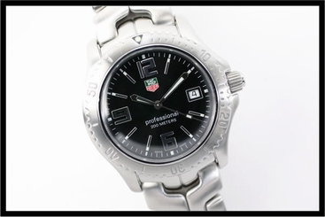 Pre-Owned Tag Heuer Link Pro All SS Black Dial Men's Wristwatch WT1110, MR