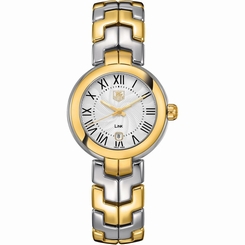  Tag Heuer Link Silver Guilloche Dial 18k Yellow Gold and Stainless Steel Ladie