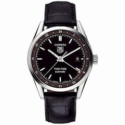 TAG Heuer Men's WV2115.FC6180 Carerra Calibre 7 Twin Time Automatic Black Dial B 760643065681