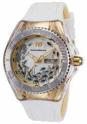 Ladies TechnoMarine Cruise White Silicone Band Fish MOP Dial Watch TM-115117