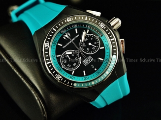 TechnoMarine Men's 40mm Cruise Arctic Blue Sport Chrono Silicone Strap Watch 7640133232119