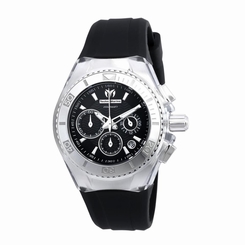 TECHNOMARINE WOMEN'S 38MM BLACK SILICONE BAND STEEL CASE QUARTZ WATCH 115039