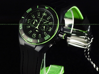 TechnoMarine Mens 112002 Cruise Night Vision II Blk / Green Japan Chrono Watch