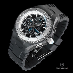 TechnoMarine Men's 46mm Cruise Jellyfish Black Dial Silicone Strap Watch 115110