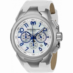 TECHNOMARINE MEN'S SEA DREAM 48MM WHITE LEATHER BAND QUARTZ WATCH TM-715021