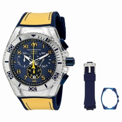 Mens TechnoMarine Cruise California Yellow Blue Silicone Chrono Watch TM-115070