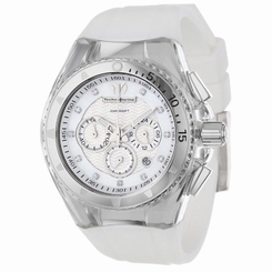 Technomarine 111045 Womens White Dial Analog Quartz Watch with Silicone Strap
