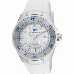 TECHNOMARINE MEN'S MANTA 48MM WHITE SILICONE BAND AUTOMATIC WATCH TM-215082
