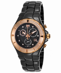TechnoMarine TE-110032C Unisex Cruise Diamond Chrono Black Ceramic & Dial