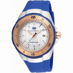 TECHNOMARINE MEN'S MANTA 48MM BLUE SILICONE BAND AUTOMATIC WATCH TM-215091