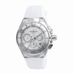 Ladies TechnoMarine Cruise White Silicone Band Chronograph Date Watch TM-115038