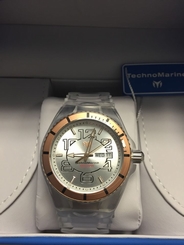 Technomarine TM-115145 Unisex JellyFish Rose Gold & Clear Strap Swiss Watch