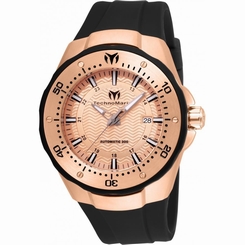 TECHNOMARINE MEN'S MANTA 48MM BLACK SILICONE BAND AUTOMATIC WATCH TM-215086