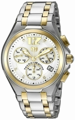 Mens TechnoMarine Manta Neo Gold Silver Stainless Chronograph Watch TM-215019