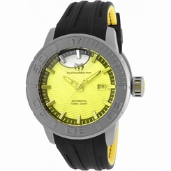  TECHNOMARINE MEN'S REEF 48MM BLACK SILICONE BAND AUTOMATIC WATCH TM-516004
