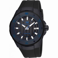 TECHNOMARINE MEN'S MANTA 48MM BLACK SILICONE BAND AUTOMATIC WATCH TM-215089