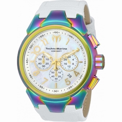 TECHNOMARINE MEN'S SEA DREAM 48MM WHITE LEATHER BAND QUARTZ WATCH TM-715029