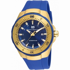 TECHNOMARINE MEN'S MANTA 48MM BLUE SILICONE BAND AUTOMATIC WATCH TM-215085