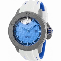 TECHNOMARINE MEN'S REEF 48MM WHITE SILICONE BAND AUTOMATIC WATCH TM-516005
