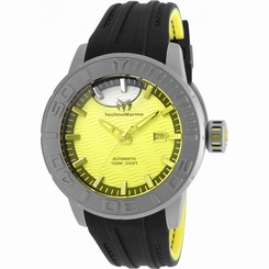 TECHNOMARINE MEN'S REEF 48MM BLACK SILICONE BAND AUTOMATIC WATCH TM-516009