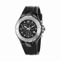 Technomarine 110028 Unisex Black Dial Analog Quartz Watch with Silicone Strap