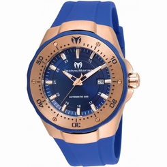 TECHNOMARINE MEN'S MANTA 48MM BLUE SILICONE BAND AUTOMATIC WATCH TM-215087