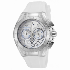 TECHNOMARINE UNISEX 40MM WHITE SILICONE BAND STEEL CASE QUARTZ WATCH 115006