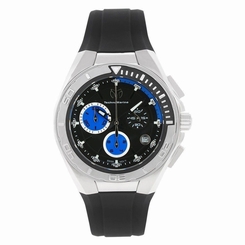 TechnoMarine Men's 110003 Cruise Steel Chronograph Black and Blue Dial Watch 7640133231976