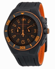 New Mens Technomarine 112005 Night Vision II Black Orange Military Sport Watch
