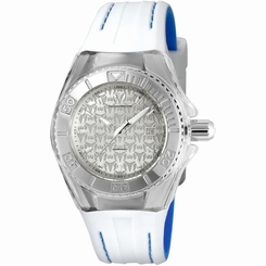 Technomarine Tm-115155 Women's Monogram White Silicone Silver-Tone Dial Ss Watch