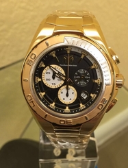 Technomarine TM-215039 Men's Steel Manta Black Dial Gold Tone Swiss Watch