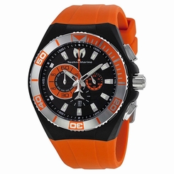 Technomarine 112011 Mens Black Dial Analog Quartz Watch with Silicone Strap