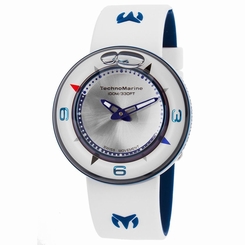 Technomarine TM-813001 Unisex Silver Dial Quartz Watch with Silicone Strap