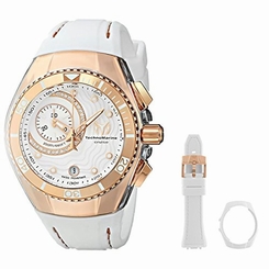 Technomarine 114042 Womens White Dial Analog Quartz Watch with Silicone Strap