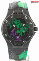 Technomarine Marvel Hulk PVD Plated Steel Green/Black Leather Quartz Men's Watch