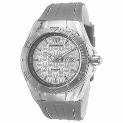  Technomarine Tm-115153 Men's Cruise Monogram Grey Silicone Silver-Tone Dial Watc