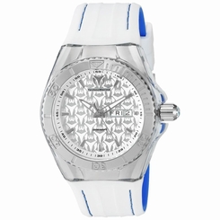 Technomarine 115151 Mens Silver Dial Analog Quartz Watch with Silicone Strap