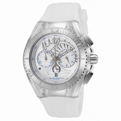 TECHNOMARINE UNISEX 40MM WHITE SILICONE BAND STEEL CASE QUARTZ WATCH 115005