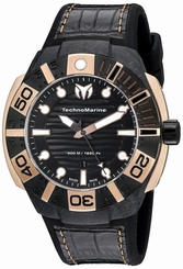 Technomarine Men's TM-514002 Black Reef Black Watch With Silicone and Lea... New