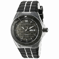 Technomarine 115182 Mens Black Dial Analog Quartz Watch with Silicone Strap