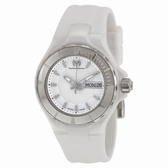 Technomarine 110022 Unisex White Dial Analog Quartz Watch with Rubber Strap