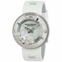 Technomarine 813004 Womens White Dial Analog Quartz Watch with Silicone Strap