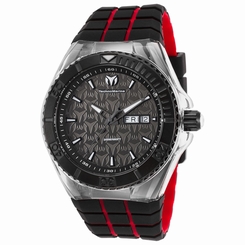 Technomarine Cruise TM-115184 Unisex Black Dial Watch with Silicone Strap